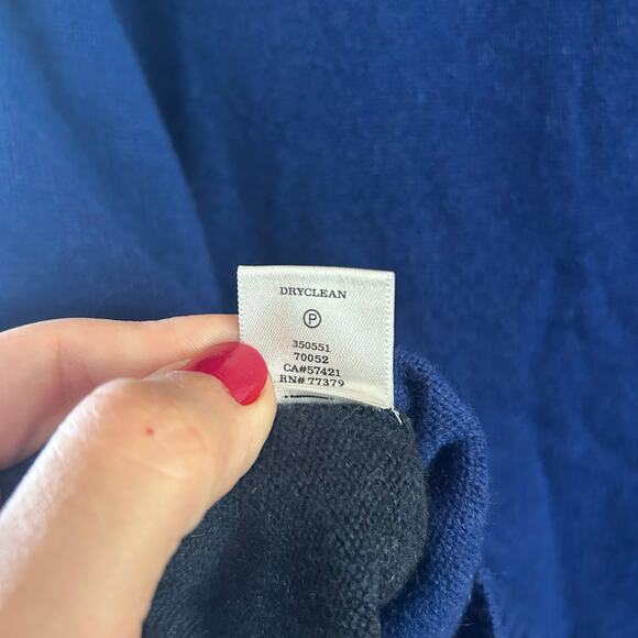 100% Cashmere Black & Blue scoop neck long sleeve sweater jumper cozycore - Picture 5 of 7